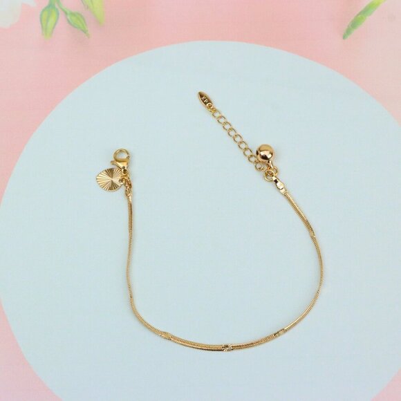 "Elegant Rose Gold Anklet with Sleek Detailing,XPAL1042 - Picture 4 of 12